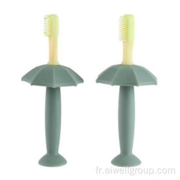 Brosse à dents en silicone en laine douce en forme de bébé en forme de bébé